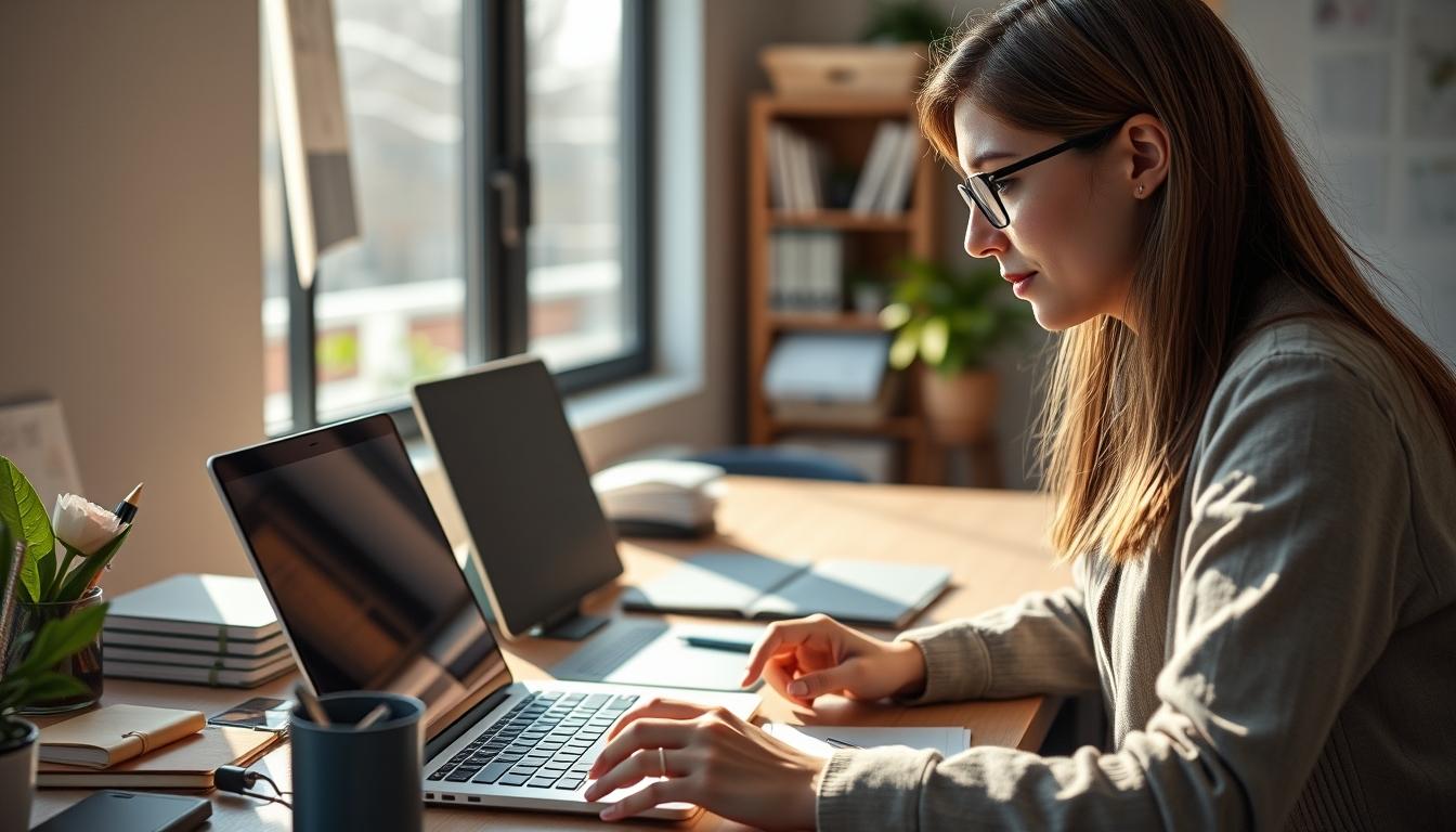 Student preparing for exams with study materials